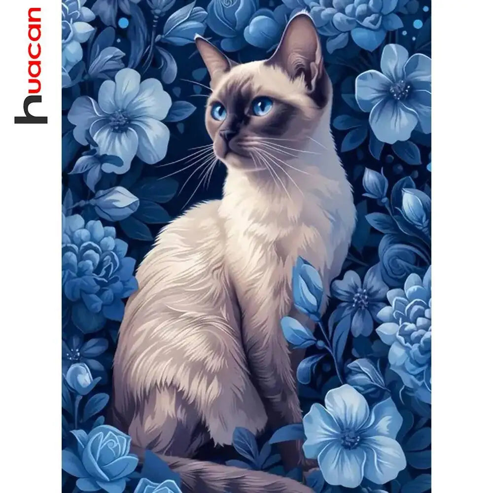 Huacan Diamond Painting New Collection Cat Animal Flower Full Round Diamond Mosaic Decor For Home Huacan Diamond Painting New Collection Cat Animal Flower Full Round Diamond Mosaic Decor For Home